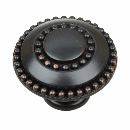 GLIDERITE HARDWARE 1-3/8 in. Oil Rubbed Bronze Double Beaded Ring Cabinet Knob, 10PK 5739-ORB-10